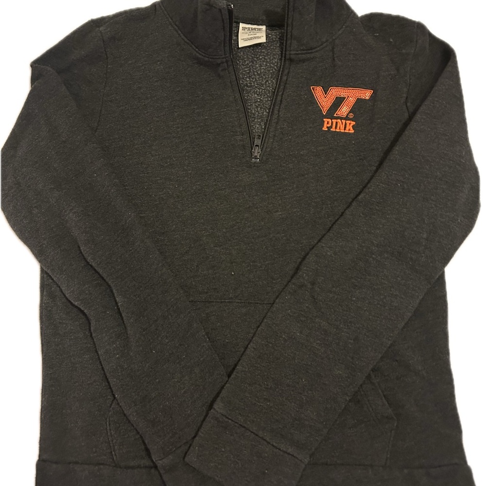 Pink Victoria's Secret Virginia Tech Collegiate Collection 1/4 Zip Pullover Size